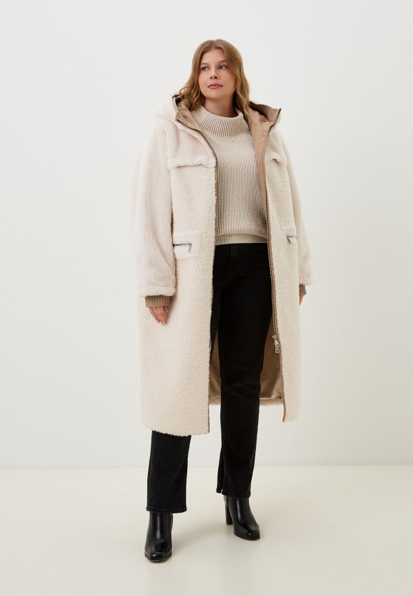 Шуба Le Monique бежевый, размер 48, фото 2