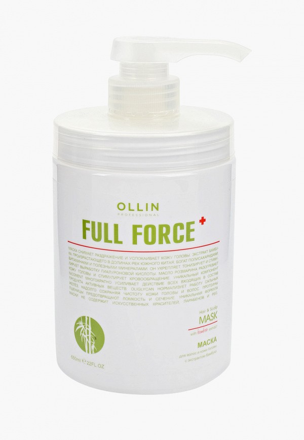 

Маска для волос Ollin, Прозрачный, FULL FORCE для волос и кожи головы OLLIN PROFESSIONAL с экстрактом бамбука 650 мл