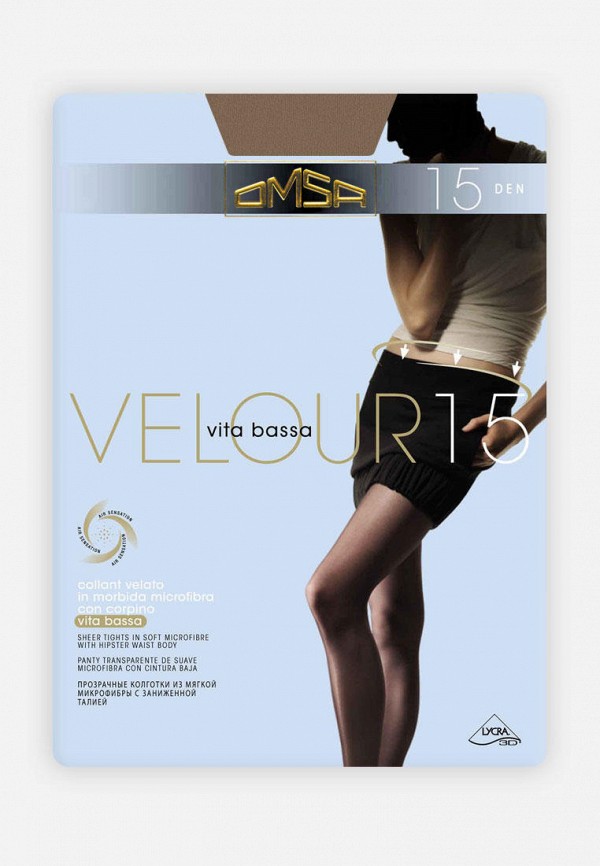 

Колготки Omsa, Бежевый, VELOUR 15 DEN