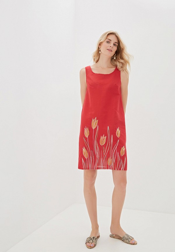 Платье Савосина цвет красный  Фото 2