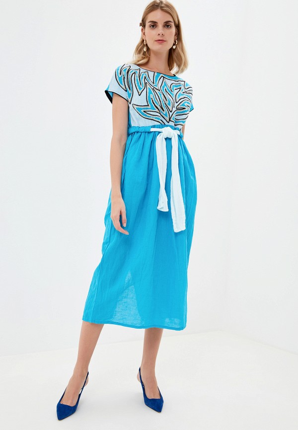 Платье Савосина цвет синий 