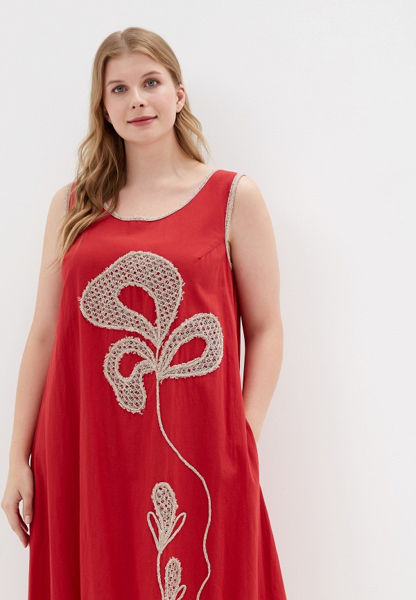 Платье Савосина цвет красный  Фото 2