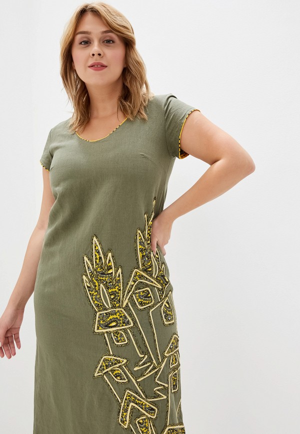 Платье Савосина цвет хаки  Фото 2
