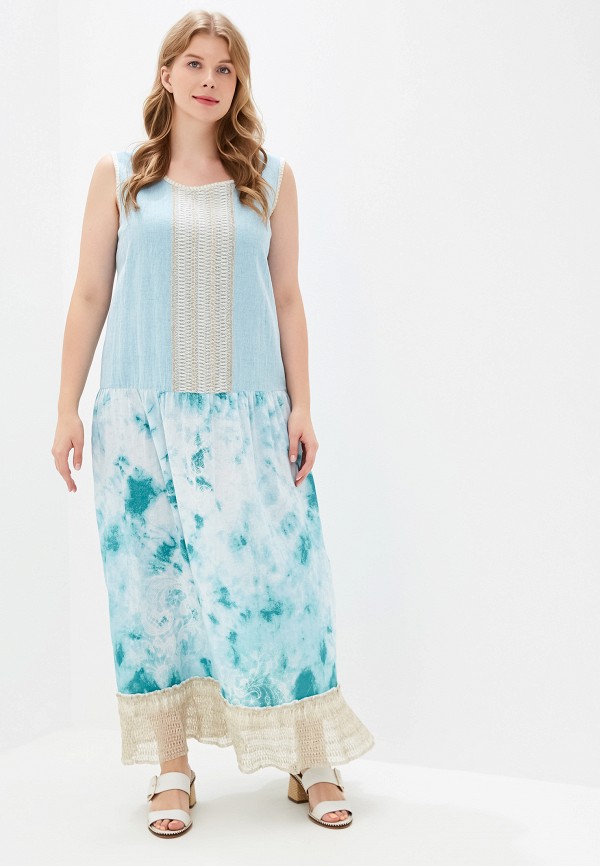 Платье Савосина цвет голубой 