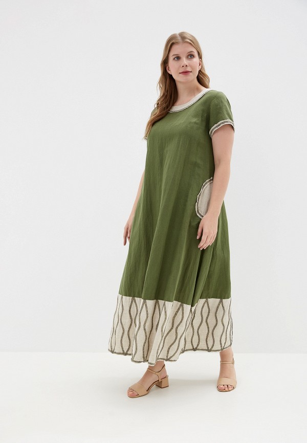 Платье Савосина цвет зеленый  Фото 1