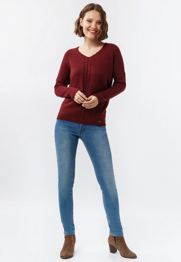 Пуловер Finn Flare цвет бордовый  Фото 2
