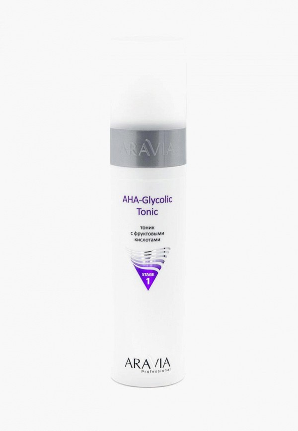 Тоник для лица Aravia Professional с фруктовыми кислотами AHA - Glycolic Tonic, 250 мл. тоник с фруктовыми кислотами aha glycolic tonic 250 мл