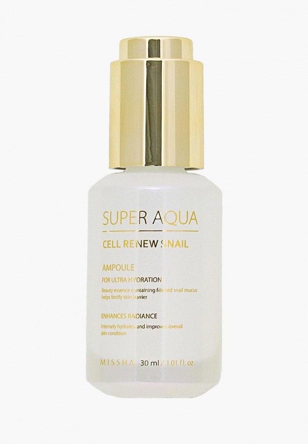 

Сыворотка для лица Missha, Прозрачный, Super Aqua Cell Renew Snail Ampoule, 30 мл