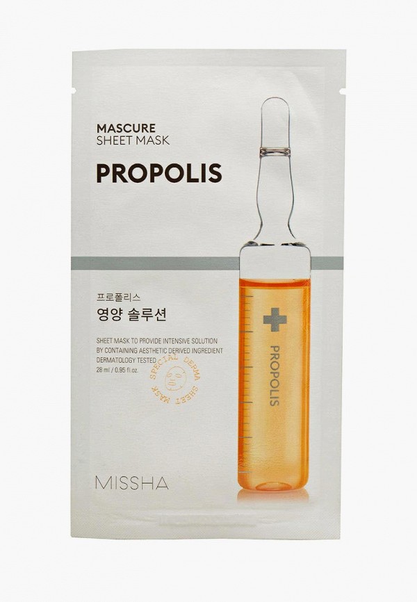 

Маска для лица Missha, Прозрачный, Mascure Nutrition Solution Sheet Propolis, 27 мл