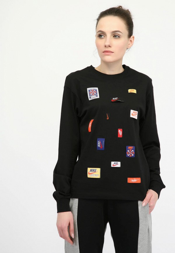 

Лонгслив спортивный Nike, Черный, W NSW ICN CLSH LS TOP