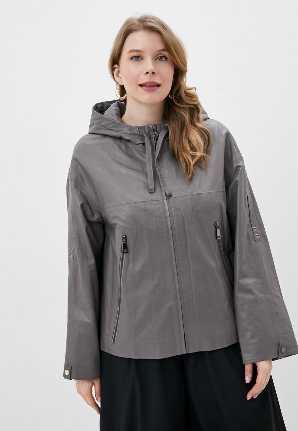 

Куртка кожаная Снежная Королева, Серый, К311/1FW18
