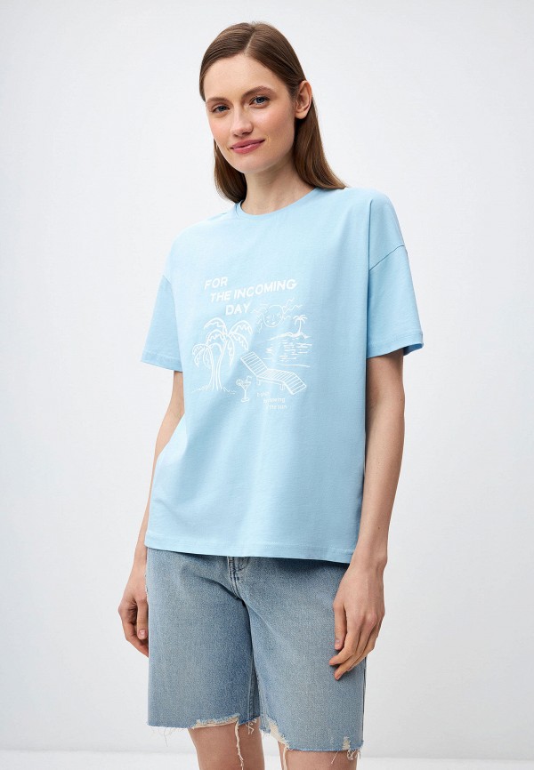 

Футболка Sela, Голубой, DIANA OVERSIZE FIT