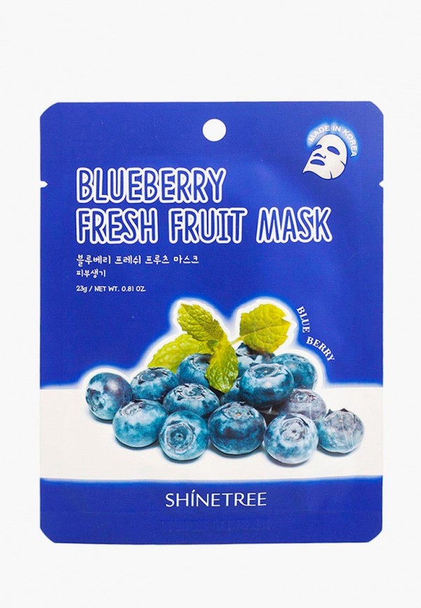 

Маска для лица Shinetree, Белый, Blueberry Fresh Fruit Mask, 23 г