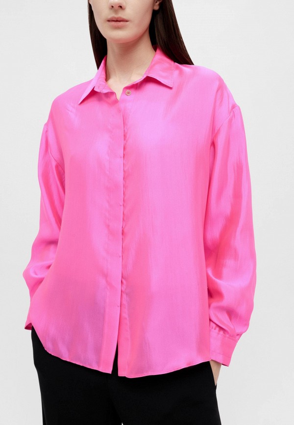 Блуза Forte Forte contemporary habotai boyfriend shirt magenta