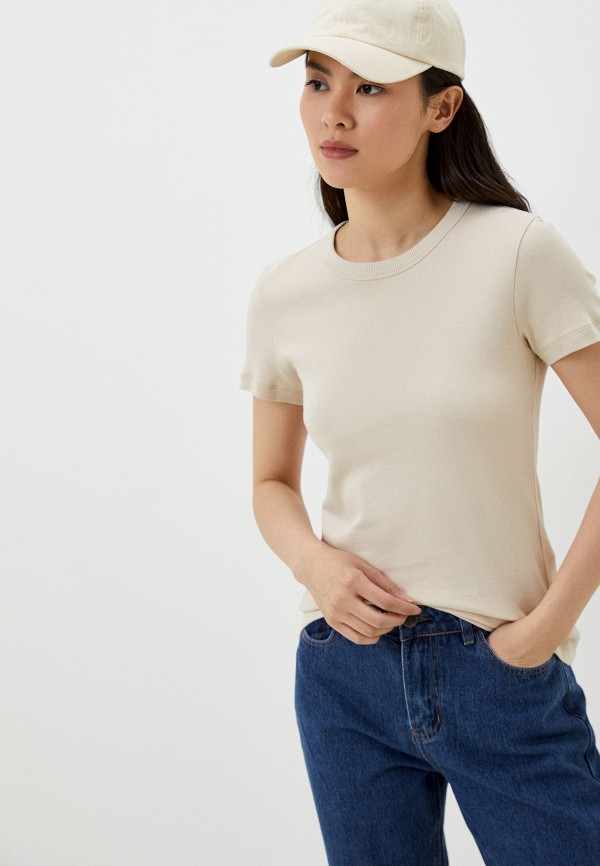 

Футболка Sela, Бежевый, KIRA SLIM FIT