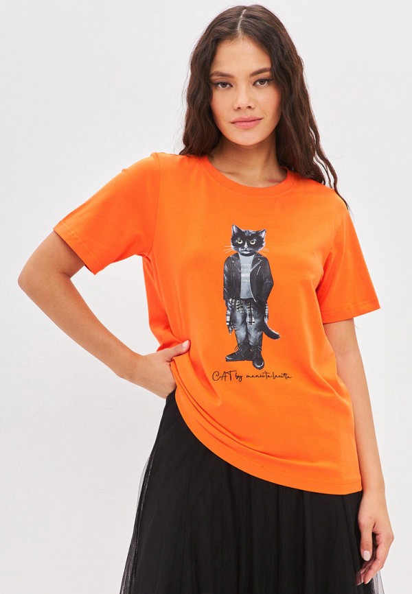 

Футболка Manii'ta Lacitta, Оранжевый, Кот