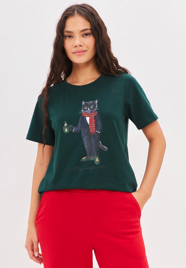 

Футболка Manii'ta Lacitta, Зеленый, Кот