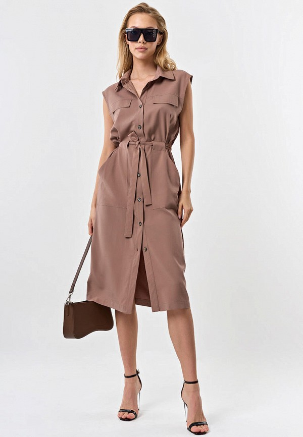 Платье Fly коричневый, размер 42, фото 2