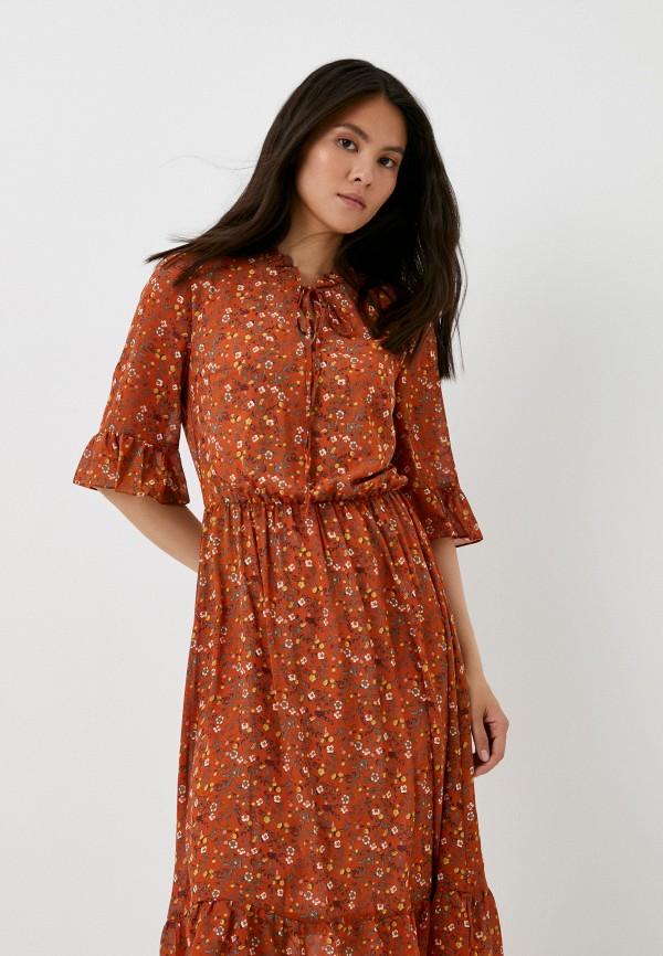 Платье Adele Fashion коричневый, размер 50, фото 2