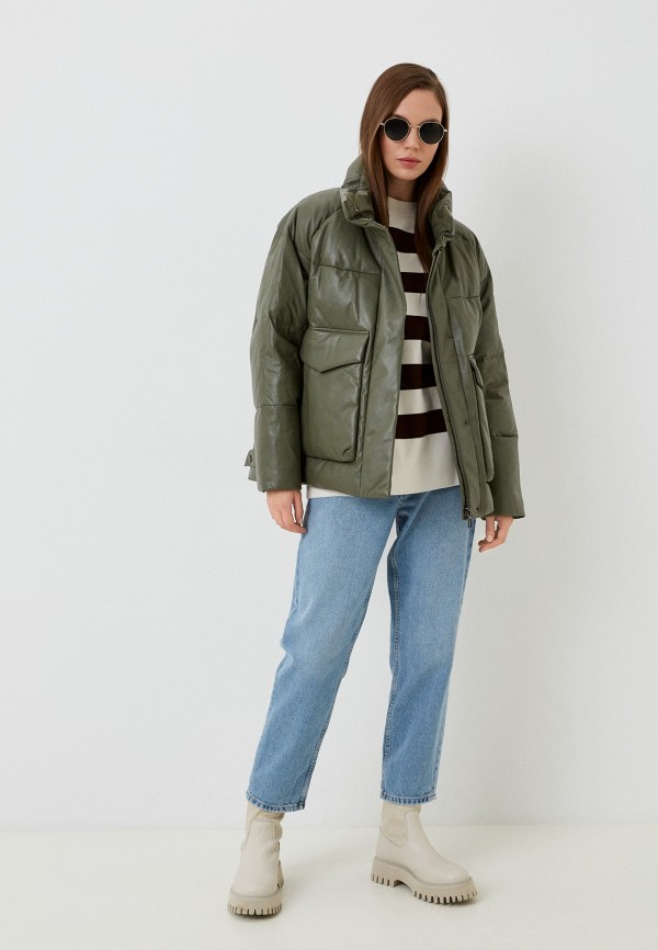 фото Куртка кожаная утепленная снежная королева