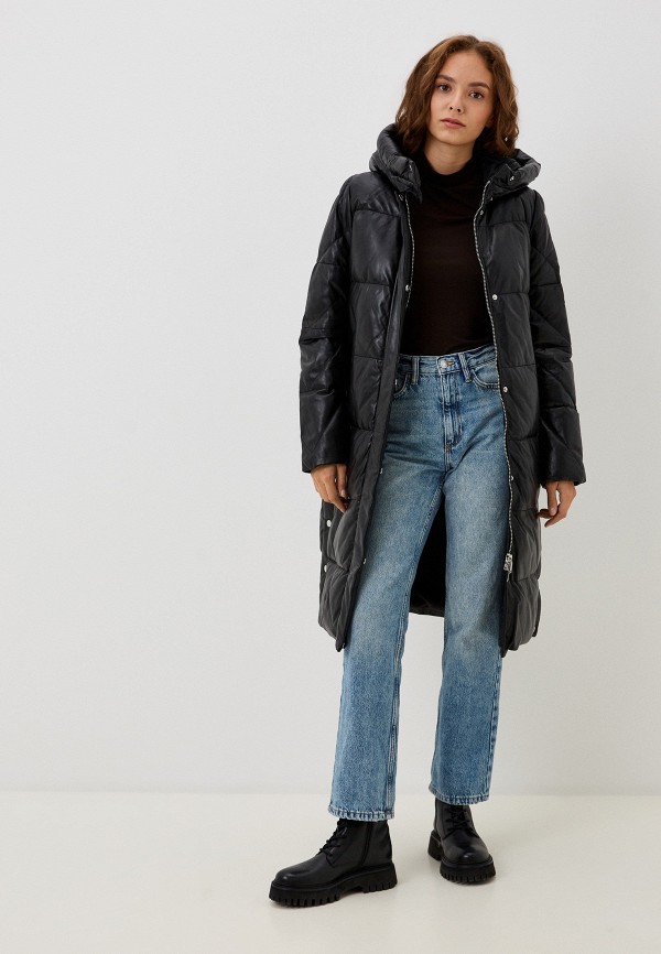 фото Куртка кожаная утепленная снежная королева