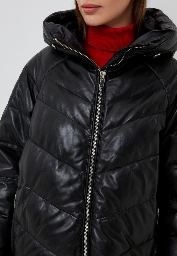 фото Куртка кожаная утепленная снежная королева