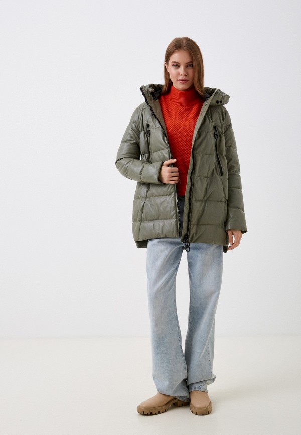 фото Куртка кожаная утепленная снежная королева