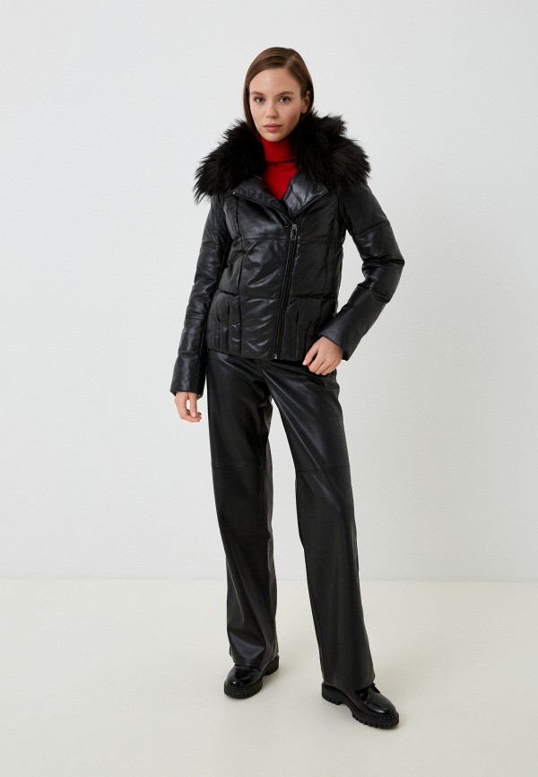 фото Куртка кожаная утепленная снежная королева