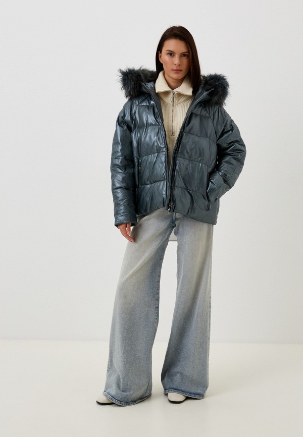 фото Куртка кожаная утепленная снежная королева