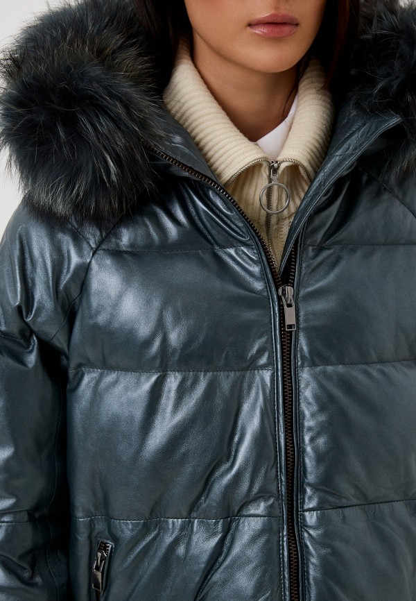 фото Куртка кожаная утепленная снежная королева