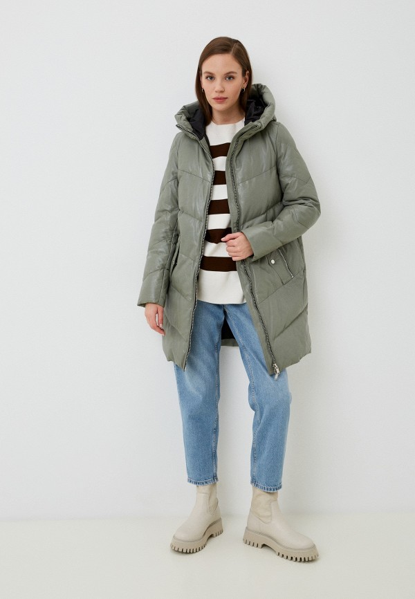 фото Куртка кожаная утепленная снежная королева