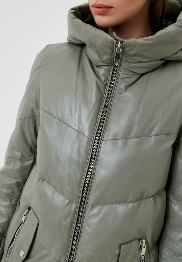 фото Куртка кожаная утепленная снежная королева