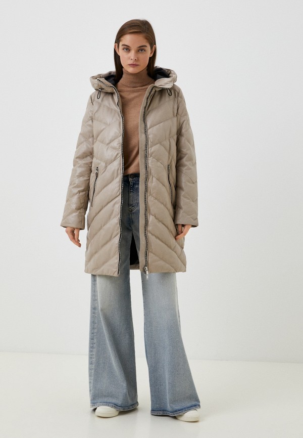 фото Куртка кожаная утепленная снежная королева