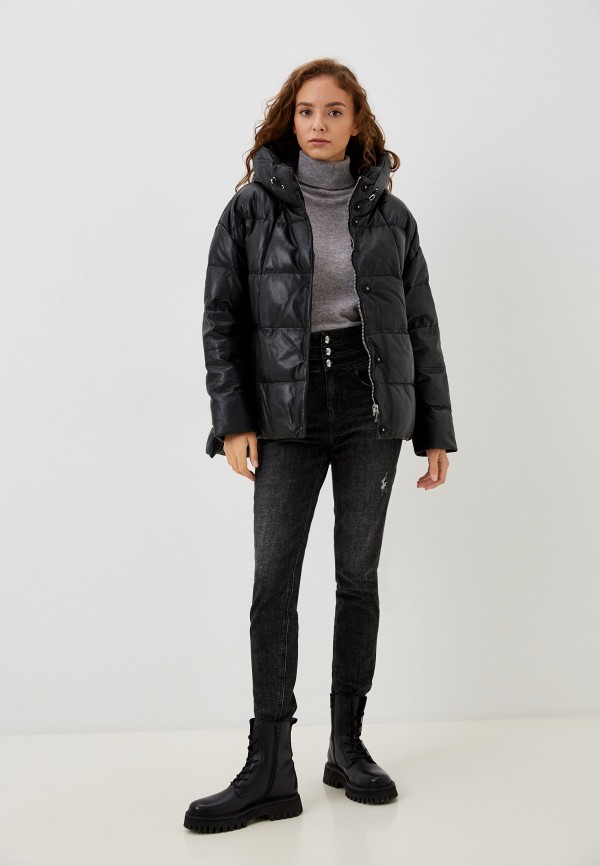 фото Куртка кожаная утепленная снежная королева