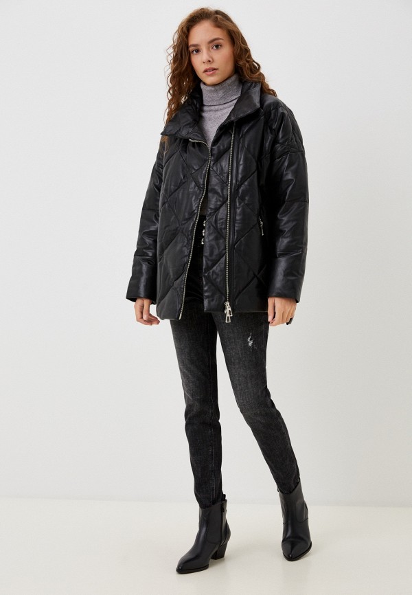 фото Куртка кожаная утепленная снежная королева