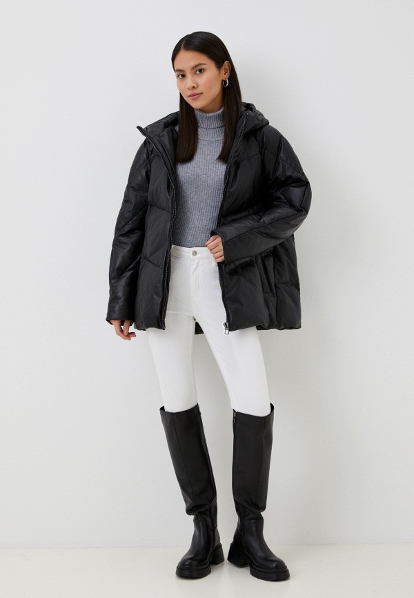 фото Куртка кожаная утепленная снежная королева