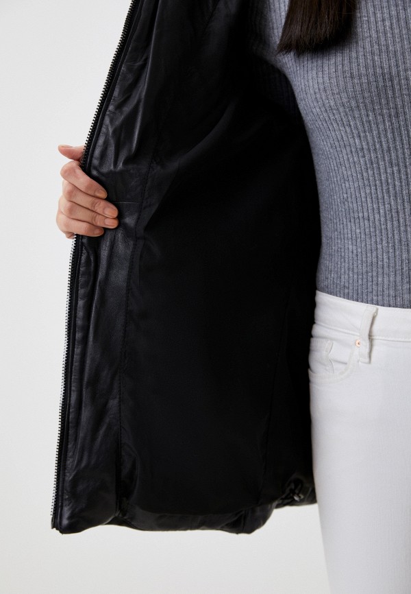 фото Куртка кожаная утепленная снежная королева