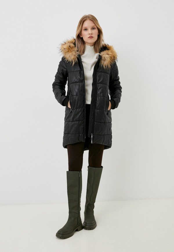 фото Куртка кожаная утепленная снежная королева