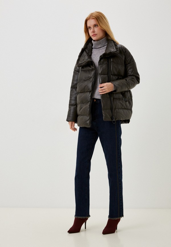 фото Куртка кожаная утепленная снежная королева