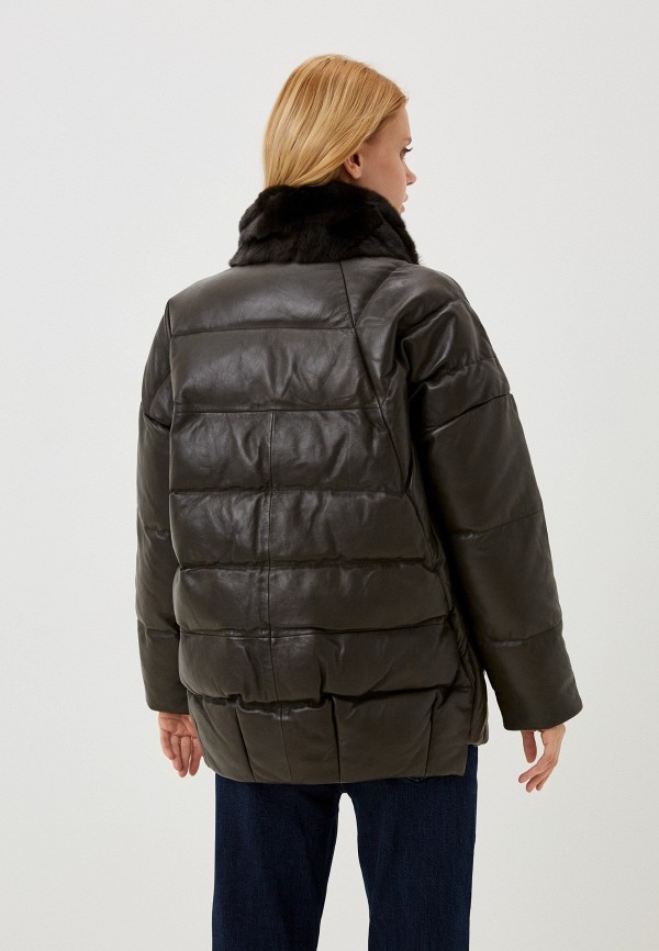 фото Куртка кожаная утепленная снежная королева