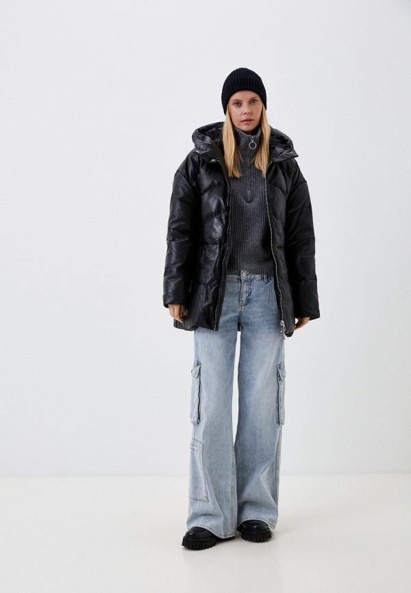 фото Куртка кожаная утепленная снежная королева