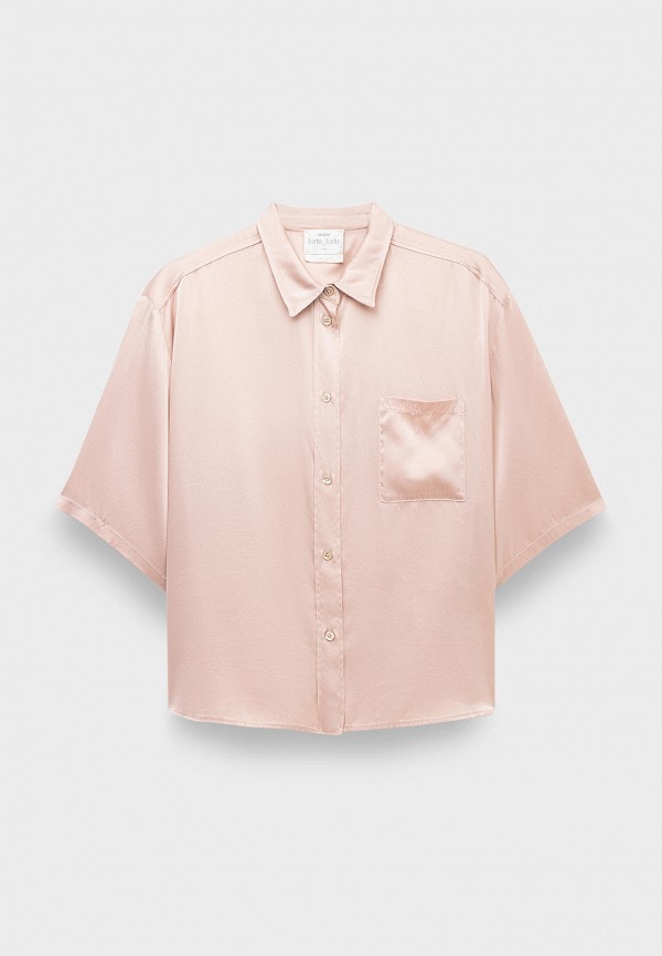 Блуза Forte Forte stretch silk satin short sleeves shirt petalo