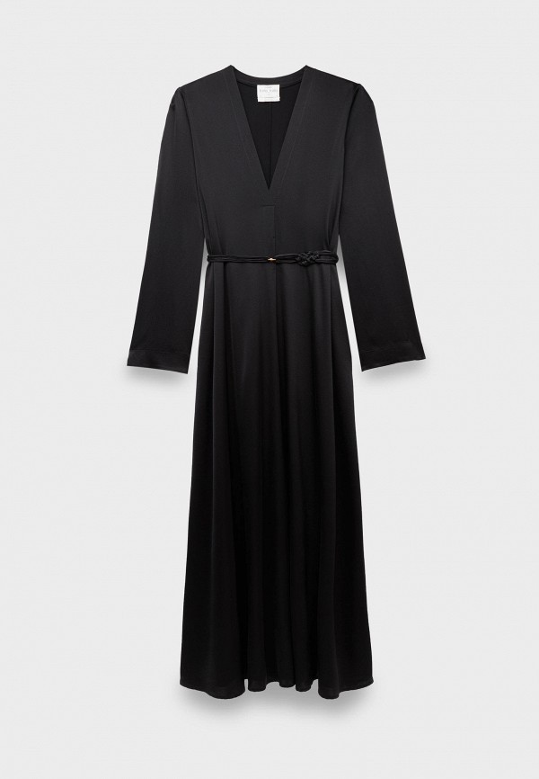 Платье Forte Forte stretch silk satin long sleeves dress nero