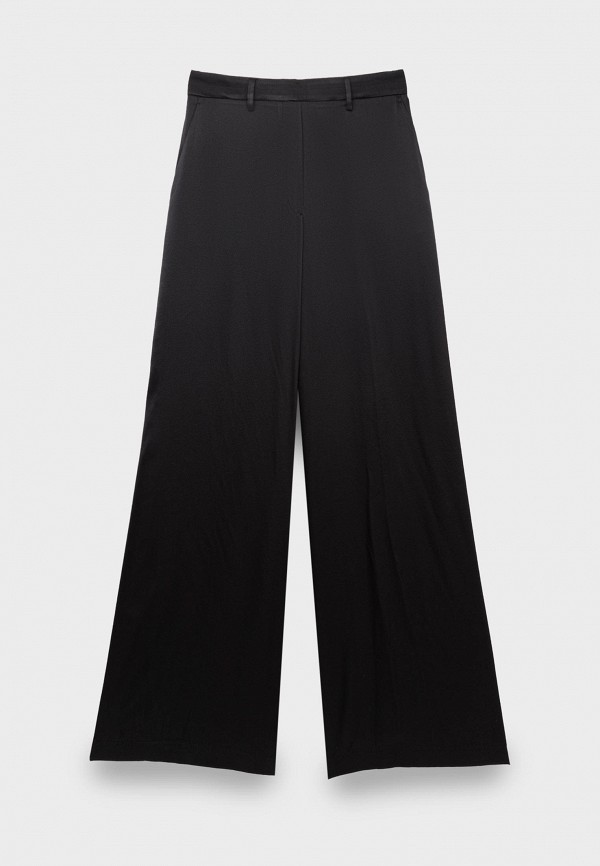 Брюки Forte Forte stretch silk satin wide pants nero