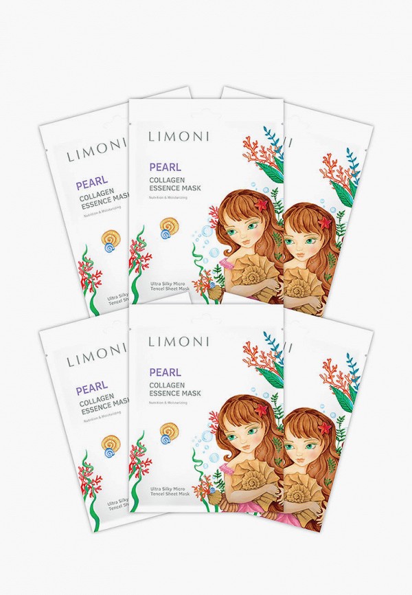 

Набор масок для лица Limoni, Белый, тканевая набор 6 шт подарочный корейская / Увлажняющая / Жемчужная пудра / Коллаген / Pearl collagen mask set
