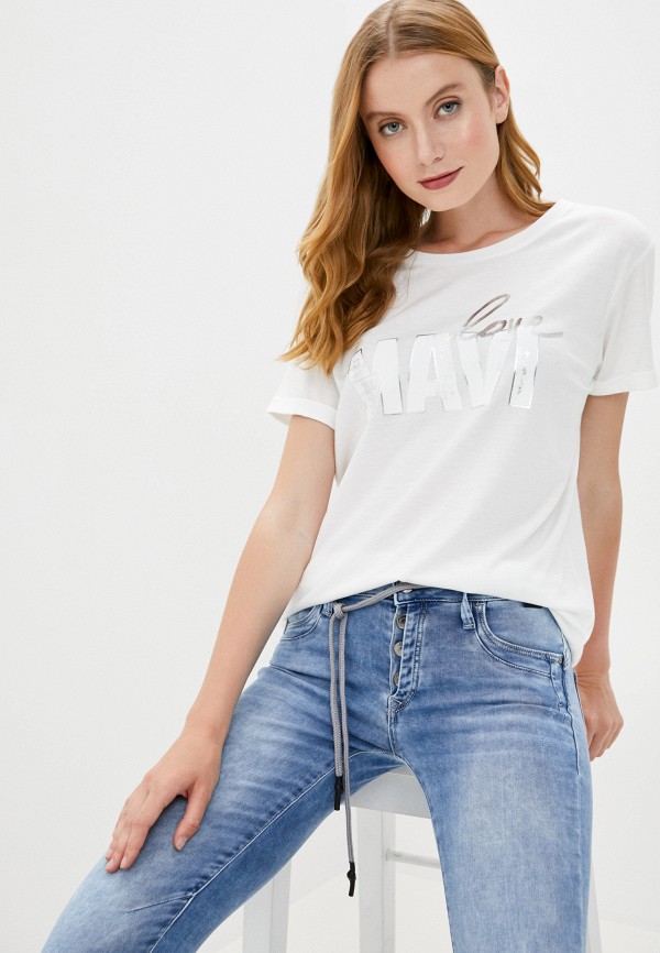 

Футболка Mavi, Белый, MAVİ LOVE PRINTED TOP