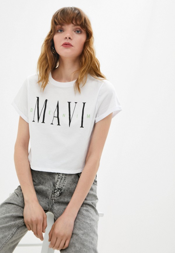 

Футболка Mavi, Белый, MAVİ PRINTED TOP