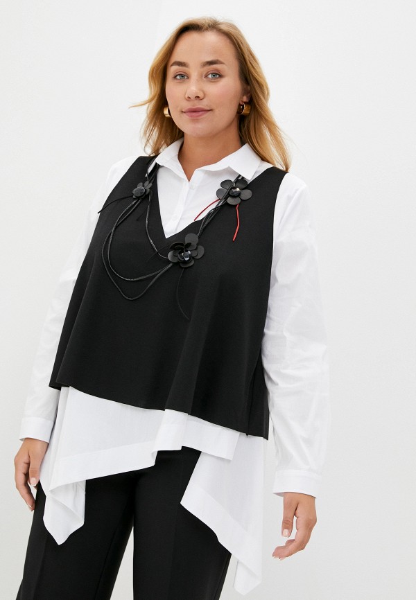 

Комплект Verda, Разноцветный, блуза, жилет, ожерелье