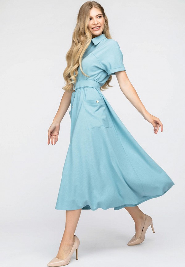 Платье Clever woman studio цвет голубой  Фото 5