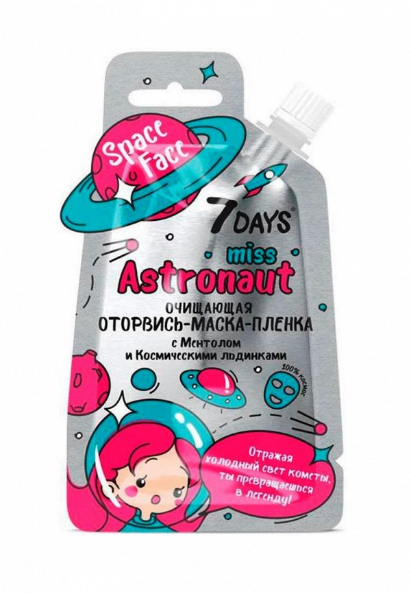 

Маска для лица 7Days Ukraine, Голубой, MISS ASTRONAUT, с Ментолом и Космическими льдинками, SPACE FACE, 20 мл
